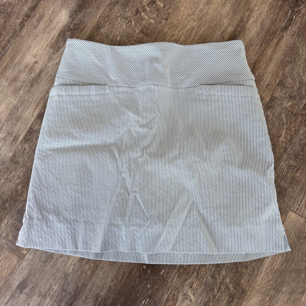 SC&CO Comfortable Stretch Double Wraparound Skort - Striped Blue & White - Picture 9 of 9